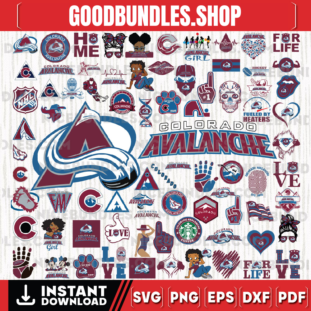80 Files Colorado Avalanche Team Bundles Svg, Colorado Avalanche Svg, NHL Svg, NHL Svg, Png, Dxf, Eps, Instant Download