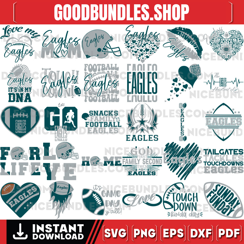 150 Philadelphia Eagles Designs Svg Bundle, Philadelphia Eagles Svg, NFL Teams Svg, Eagles Fan Svg, Instant Download