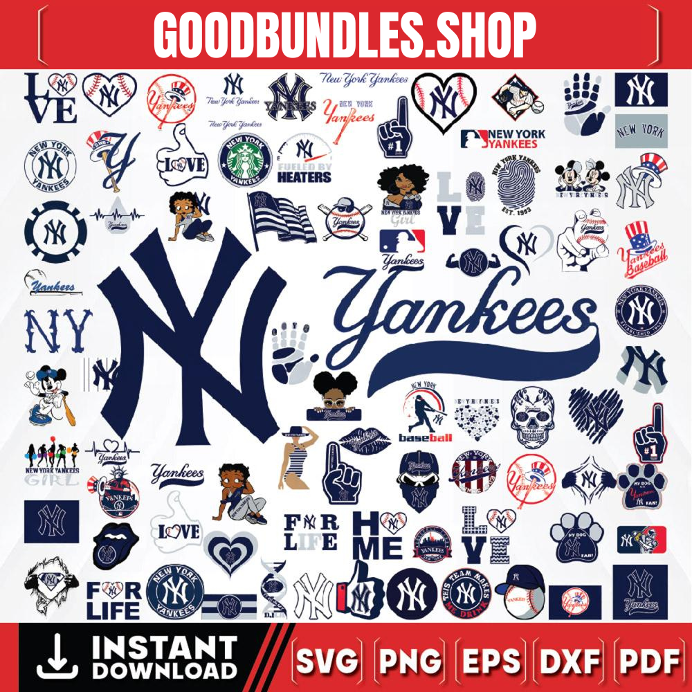 85 Files New York Yankees Team Bundles Svg, New York Yankees Svg, MLB Team Svg, MLB Svg, Png, Dxf, Eps, Jpg, Instant Download