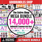 14,000+ MEGA Bundle (SVG, Sublimations, Tumbler Wraps), 14,000+ Designs, T Shirt Designs, All in One Bundle, Big Bundle,Cut Files for Cricut