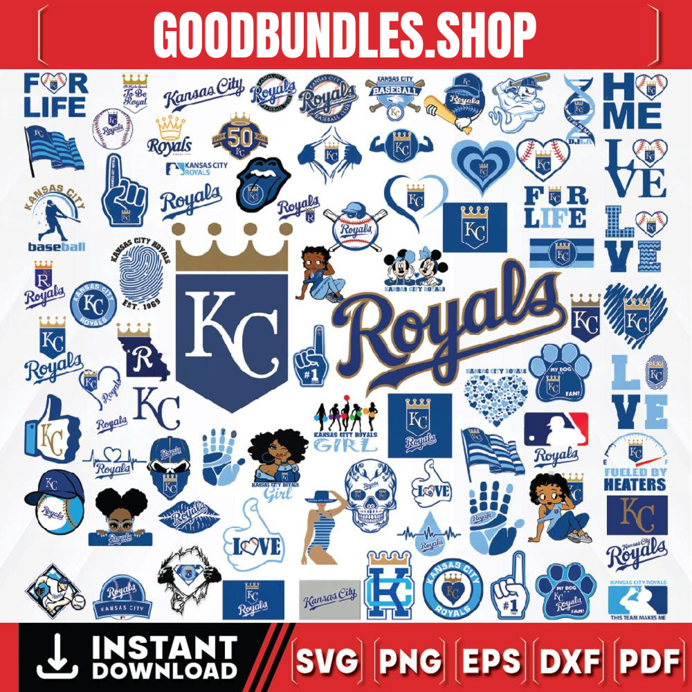 83 Files Kansas City Royals Team Bundles Svg, Kansas City Royals Svg, MLB Team Svg, MLB Svg, Png, Dxf, Eps, Jpg, Instant Download