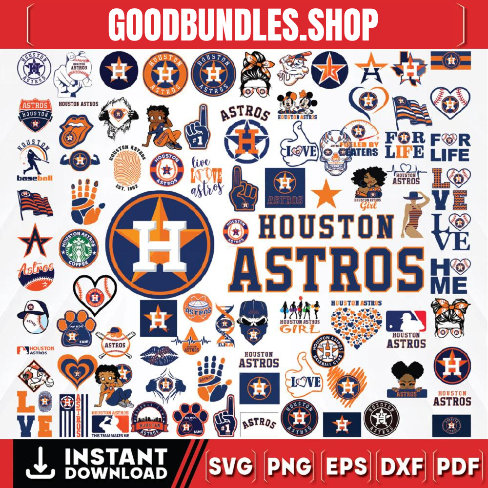 88 Files Houston Astros Team Bundles Svg , Houston Astros Svg, MLB Team Svg, MLB Svg, Png, Dxf, Eps, Jpg, Instant Download