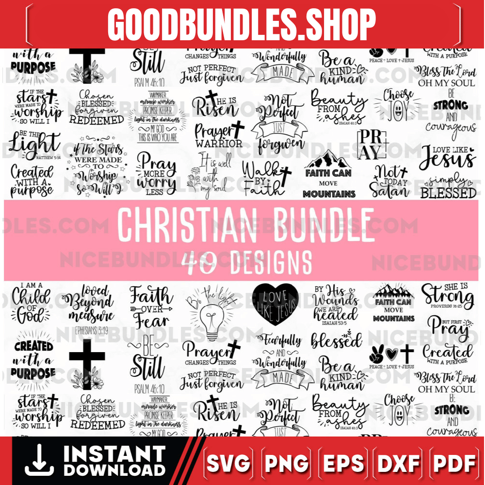 Christian svg bundle, Religious svg, Scripture svg, Bible Verse svg, Blessed svg, Jesus Svg, God Svg, Faith svg, Cut Files for Cricut