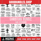 Christian svg bundle, Religious svg, Scripture svg, Bible Verse svg, Blessed svg, Jesus Svg, God Svg, Faith svg, Cut Files for Cricut