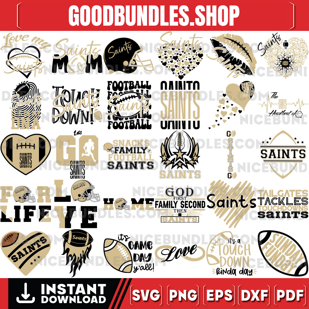 150 New Orleans Saints Designs Svg Bundle, New Orleans Saints Svg, NFL Teams Svg, Saints Fan Svg, Instant Download