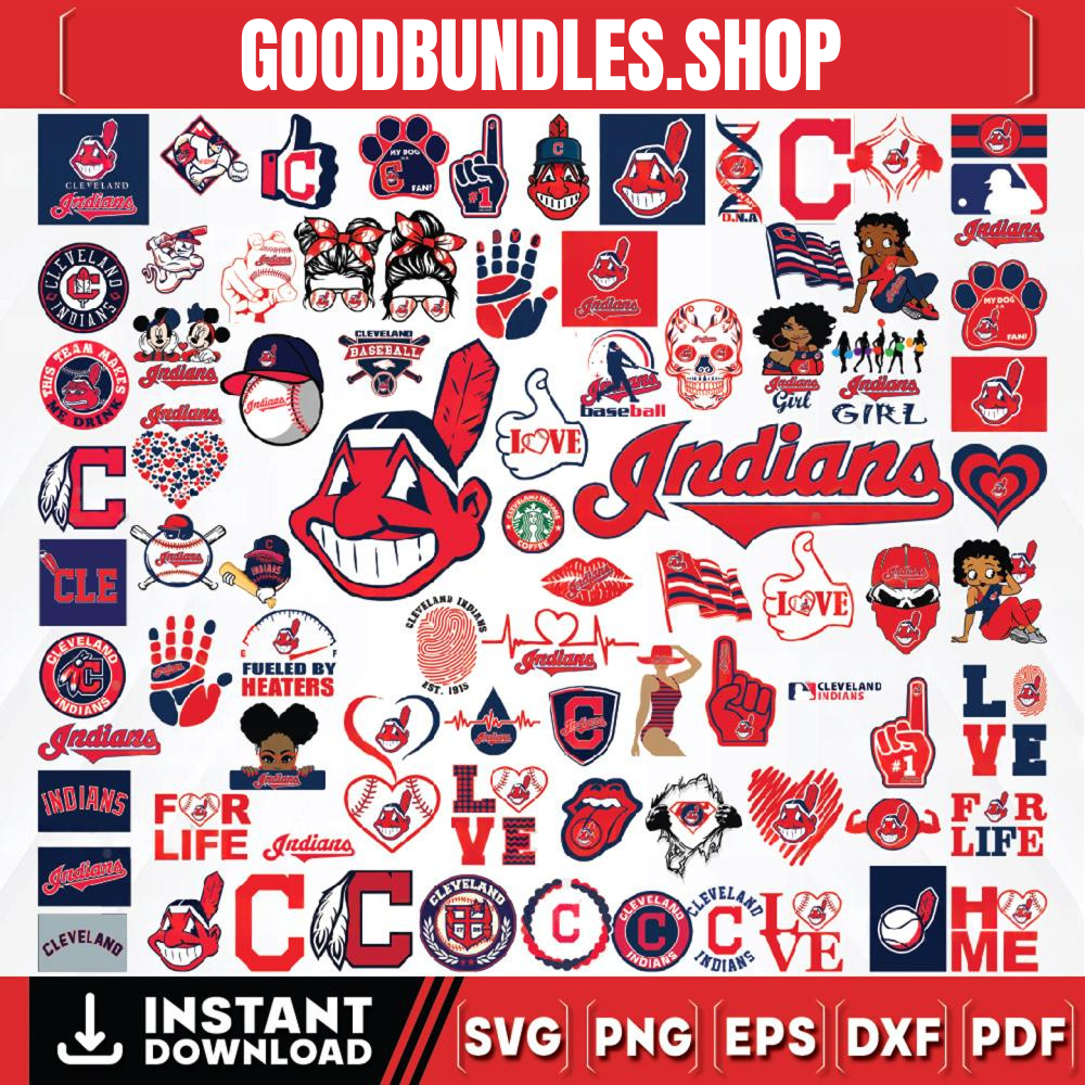 83 Files Cleveland Indians Team Bundles Svg, Cleveland Indians Svg, MLB Team Svg, MLB Svg, Png, Dxf, Eps, Jpg, Instant Download