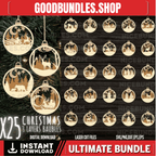 Christmas Ornament SVG bundle 3 Layers Ornament Laser Cut Files Christmas Balls Tree Decorations Craft Hanging Bauble Digital Download SVG