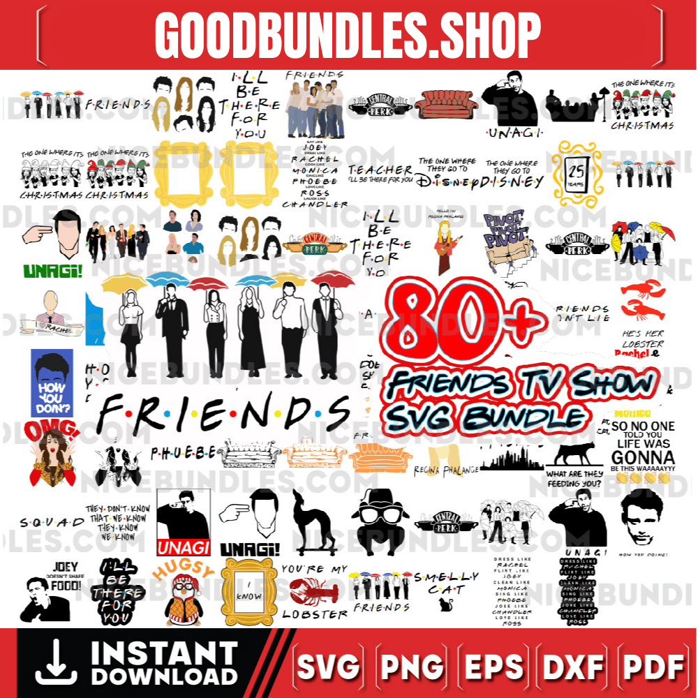 Friends Christmas SVG,Friends TV Show Bundle, Font Friends, layered files,cricut svg files,svg bundle layered file, Instant Download