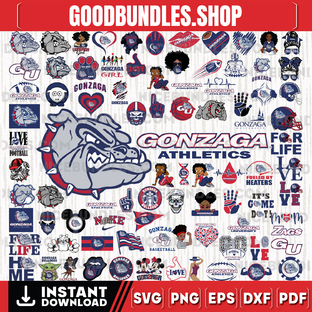 88 Files Gonzaga Bulldogs Team Bundle Svg, Gonzaga Bulldogs Svg, NCAA Teams svg, NCAA Svg, Png, Dxf, Eps, Instant Download