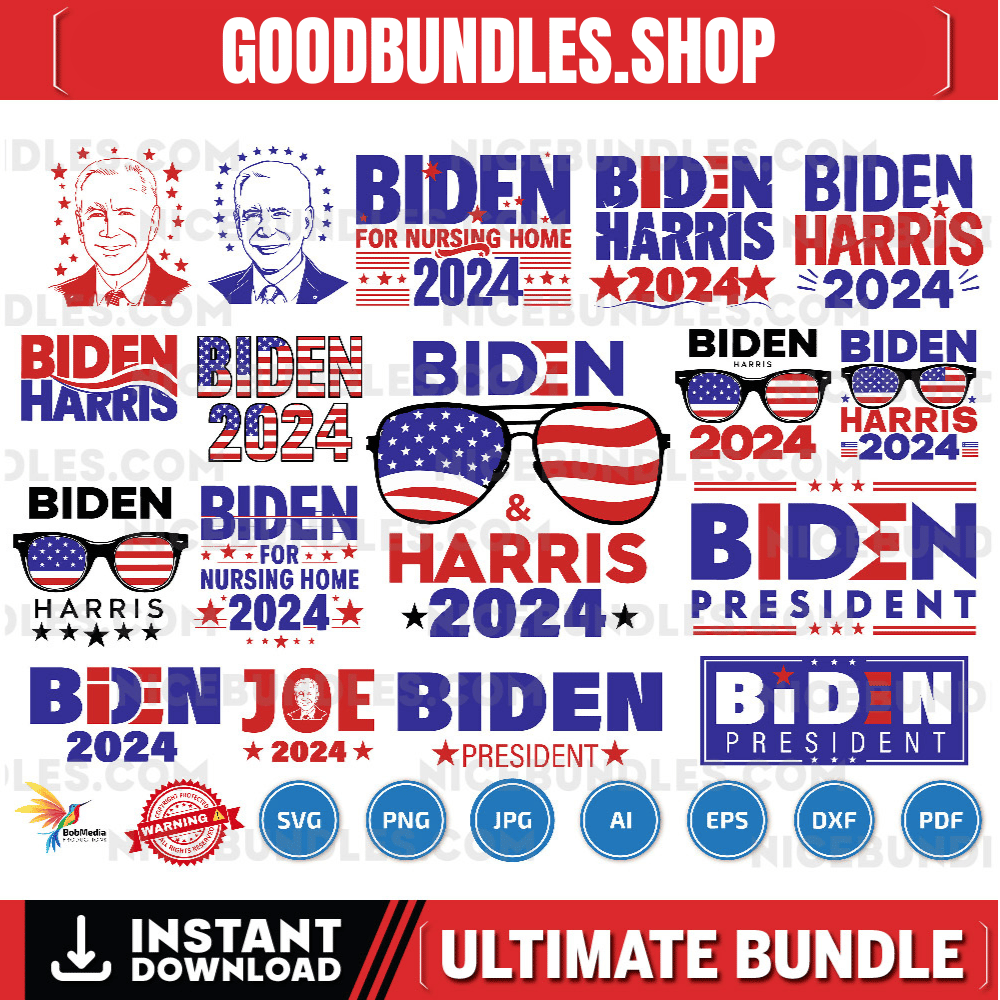 Joe Biden SVG PNG bundle, Biden Logo, Biden President, Biden 2024 svg, Biden For President, Biden Vector, Joe Biden File Printable Png File