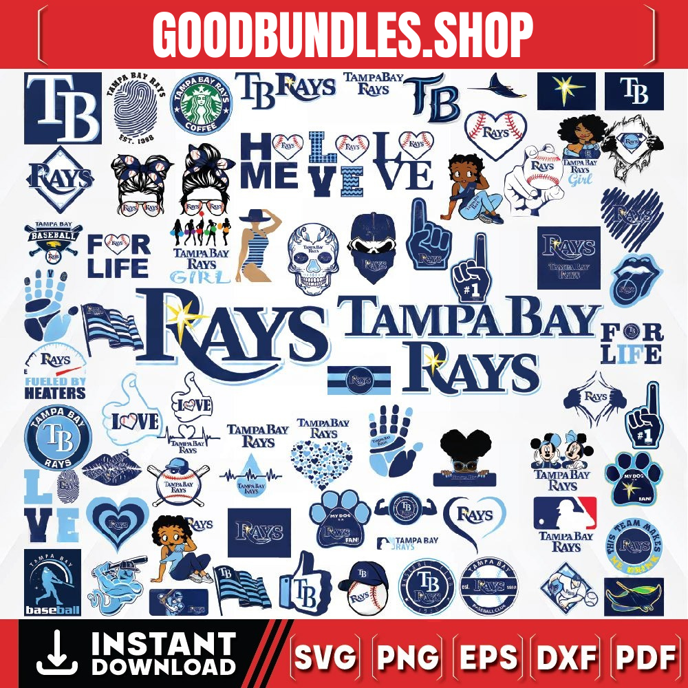 75 Files Tampa Bay Rays Team Bundles Svg, Tampa Bay Rays Svg, MLB Team Svg, MLB Svg, Png, Dxf, Eps, Jpg, Instant Download
