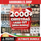 Christmas Laser Cut Mega Bundle CNC Files Engraving Laser Cut SVG Christmas Ornament Template