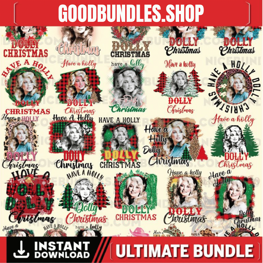 Have a Holly Dolly Christmas Bundle png Christmas png country Christmas png dolly png country music png Christmas music png