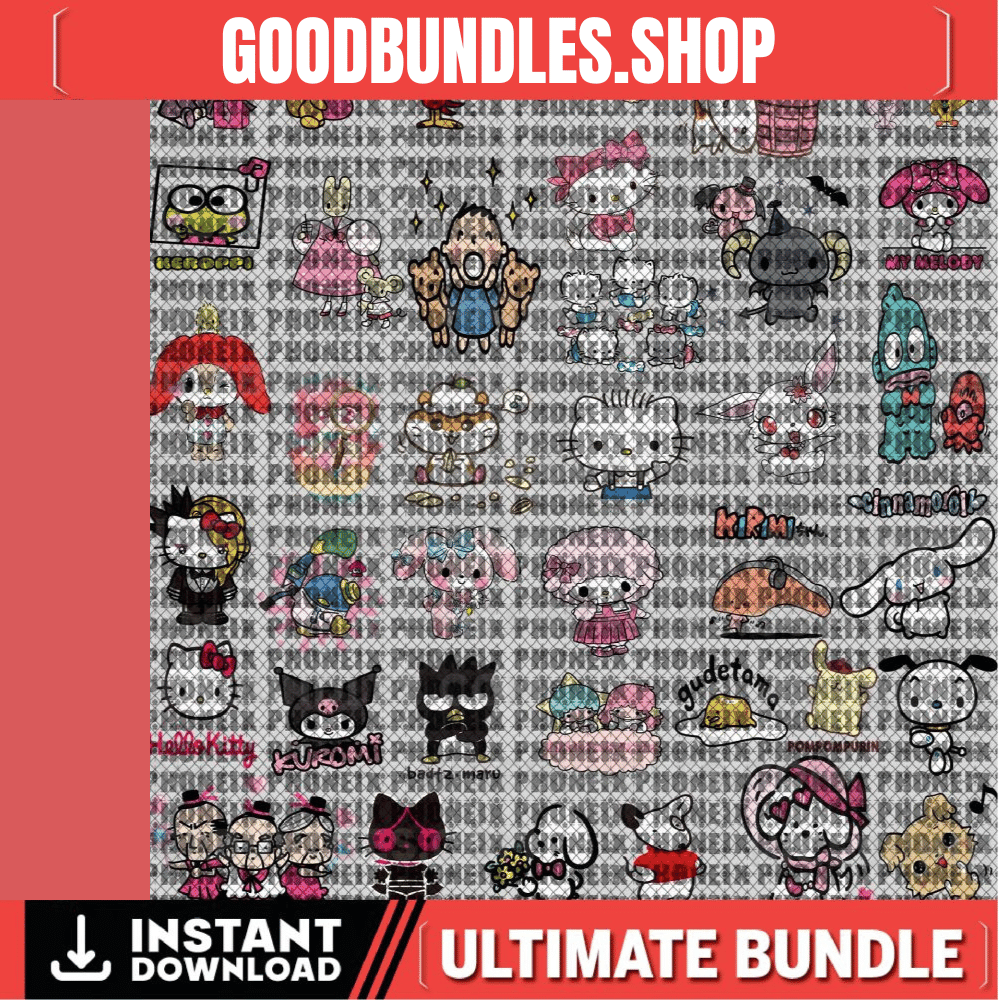 Mixed S4nrio Character – Svg – Layered – Bundle – Sticker – Cartoon – Image Files – Digital Prints – Hello Svg – Kitty Svg – Cricut Svg SVG