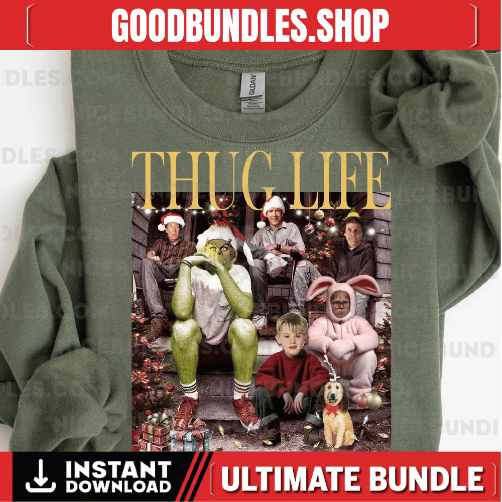 Thug Life Christmas Png, Character Xmas PNG, Christmas Character Png, Funny Christmas Thief Png, Christmas Movie Png, Funny Christmas Png