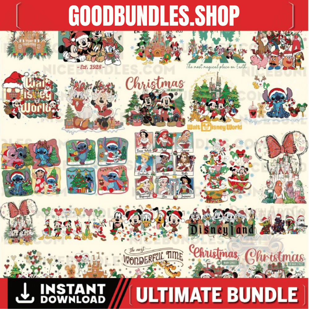 Merry Christmas Bundle Png, Christmas Mouse And Friends, Xmas Png, Christmas Friends Png, Holiday Season Png