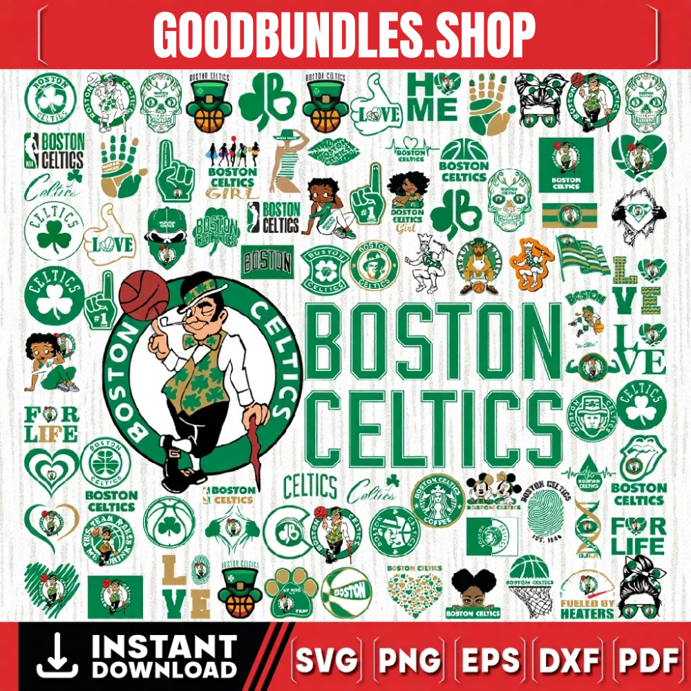 88 Files Boston Celtics Team Bundles Svg, Boston Celtics SVG, NBA Teams Svg, NBA Svg, Png, Dxf, Eps, Instant Download