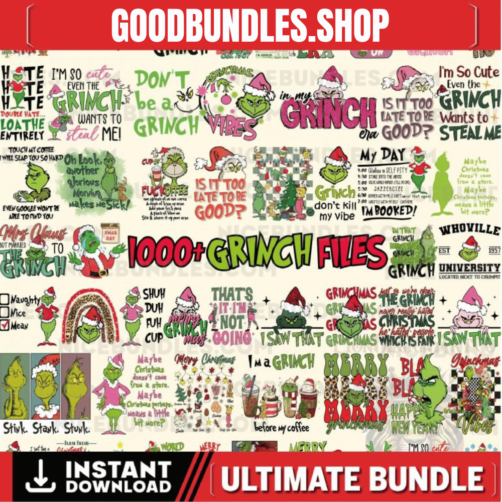 Mega Christmas Bundle Svg, Mega Grinc Bundle Svg, Christmas Svg, Merry Christmas Svg, Funny Christmas Svg, Christmas Shirt Svg, Grinc Svg