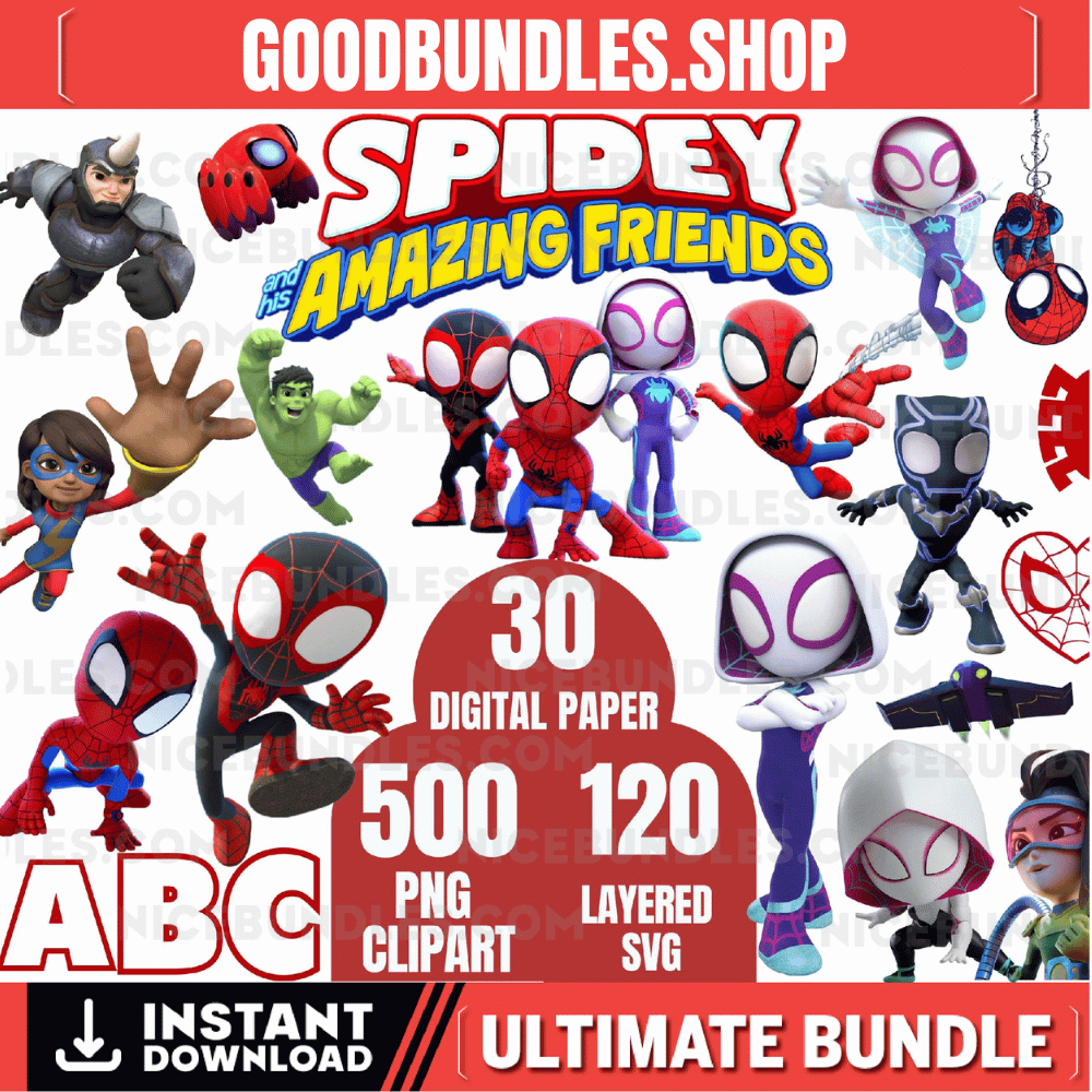 Spidey PNG, Spidey and his Amazing Friends Clipart, Spidey and his Amazing Friends PNG, Superhero Birthday, Instant Digital Download