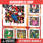 Bundle 100 Days Of School Cartoon PNG, Happy 100 Days Png, Gift For Kid Png, Bundle Super 100 Days Png, School Png, Cartoon 100 Days Png