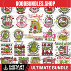 The Grnich Png Bundle, Merry Grnichmas Png, Retro Grinc Png, Christmas Sublimation, Digital Sublimation, Unique Designs, Checkered Grinch