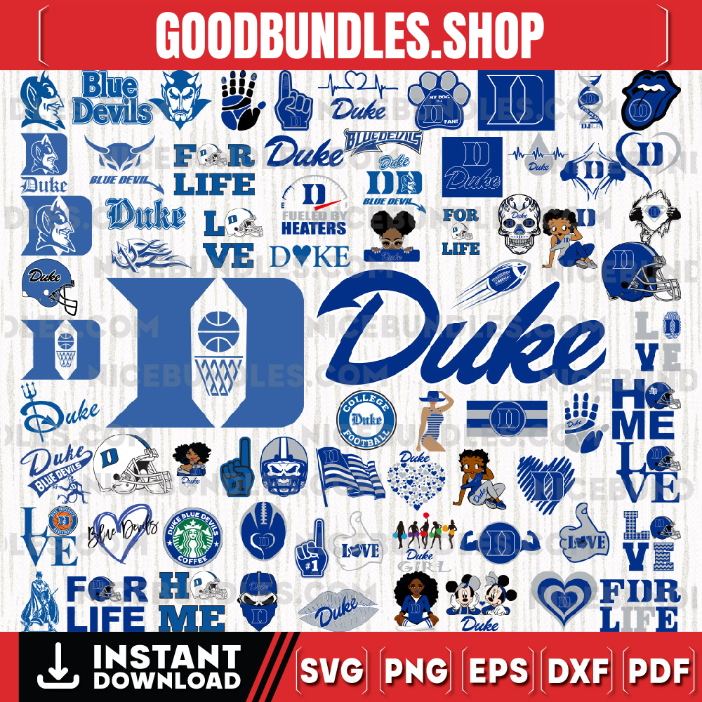 71 Files Duke Blue devil Team Bundle Svg, Duke Blue devil svg, NCAA Teams svg, NCAA Svg, Png, Dxf, Eps, Instant Download