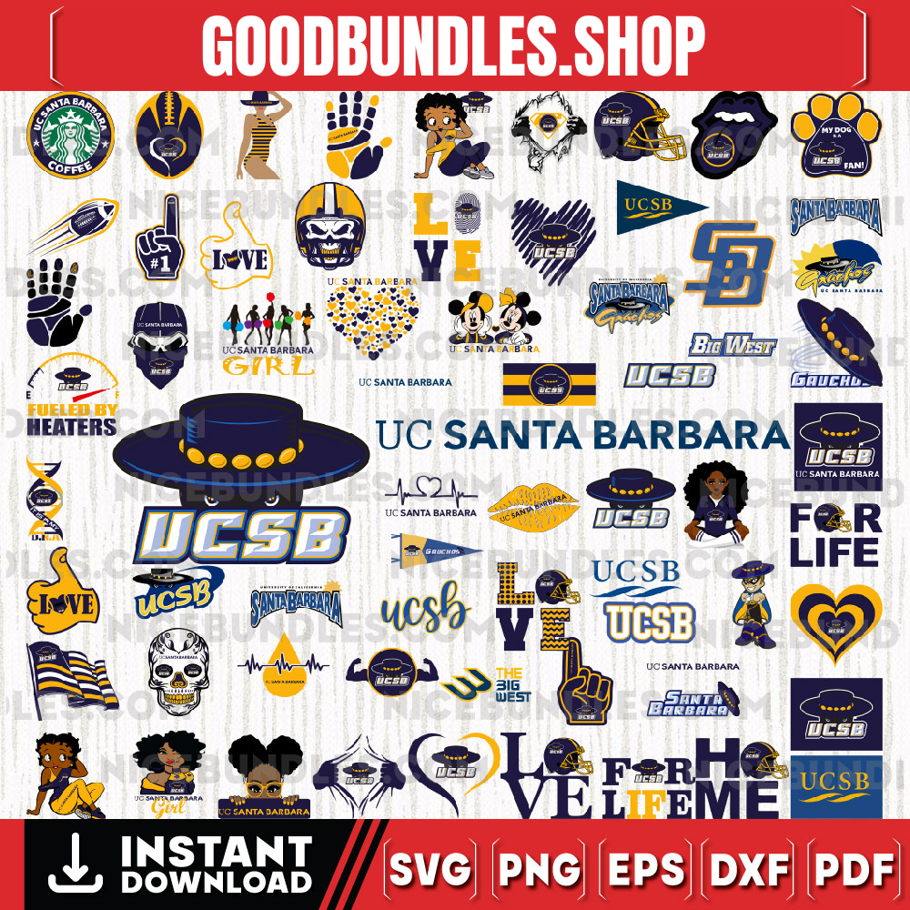 67 Files UC Santa Barbara Gauchos Team Bundle Svg, UC Santa Barbara Gauchos Svg, NCAA Teams svg, NCAA Svg, Png, Dxf, Eps, Instant Download