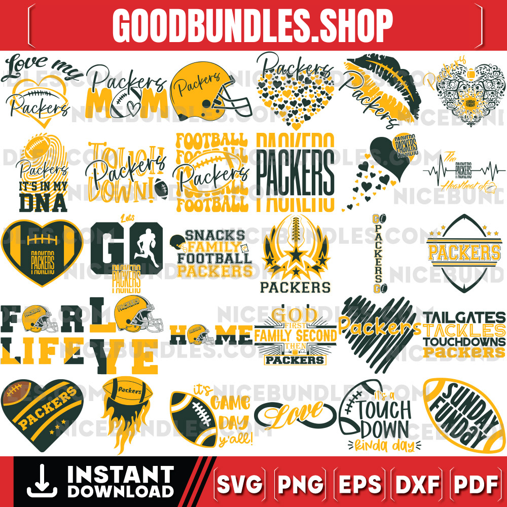 150 Green Bay Packers Designs Svg Bundle, Green Bay Packers Svg, NFL Teams Svg, Packers Fan Svg, Instant Download