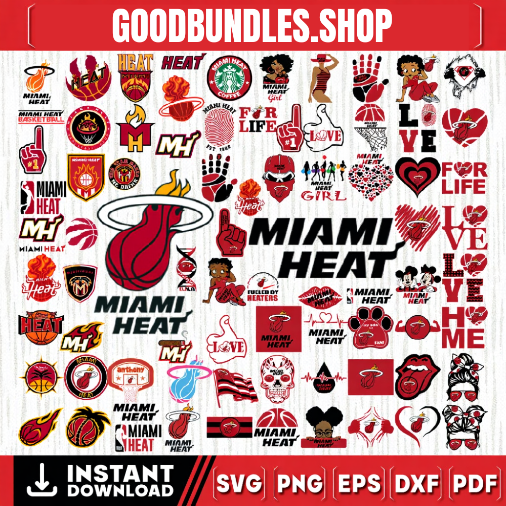 80 Files Miami Heat Team Bundles Svg, Miami Heat svg, NBA Teams Svg, NBA Svg, Png, Dxf, Eps, Instant Download