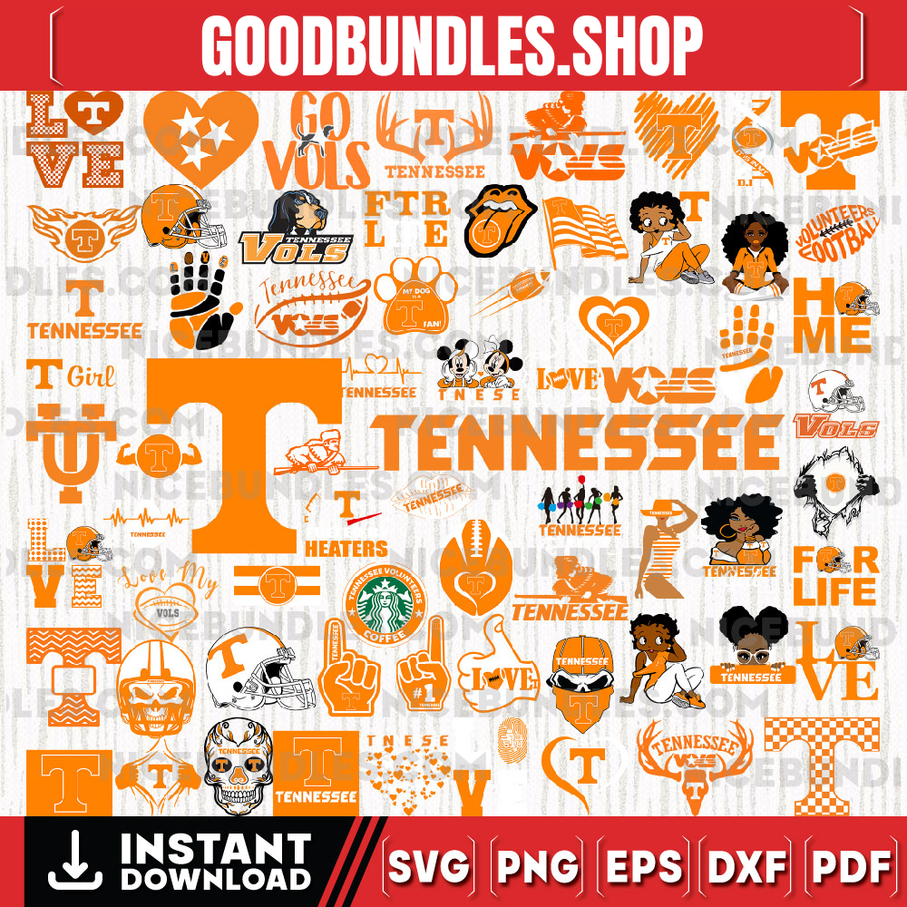 69 Files Tennessee Volunteers Team Bundle Svg, Tennessee Volunteers Svg, NCAA Teams svg, NCAA Svg, Png, Dxf, Eps, Instant Download