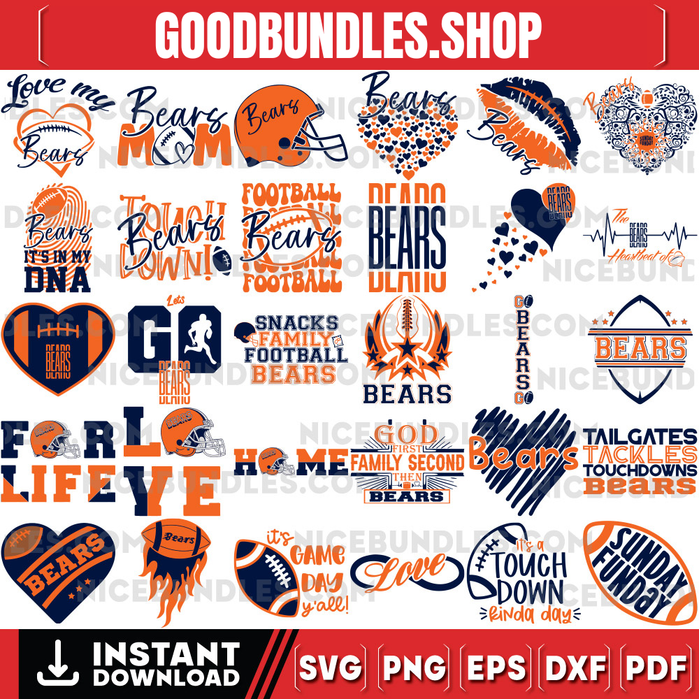 150 Chicago Bears Designs Svg Bundle, Chicago Bears Svg, NFL Teams Svg, Bears Fan Svg, Instant Download