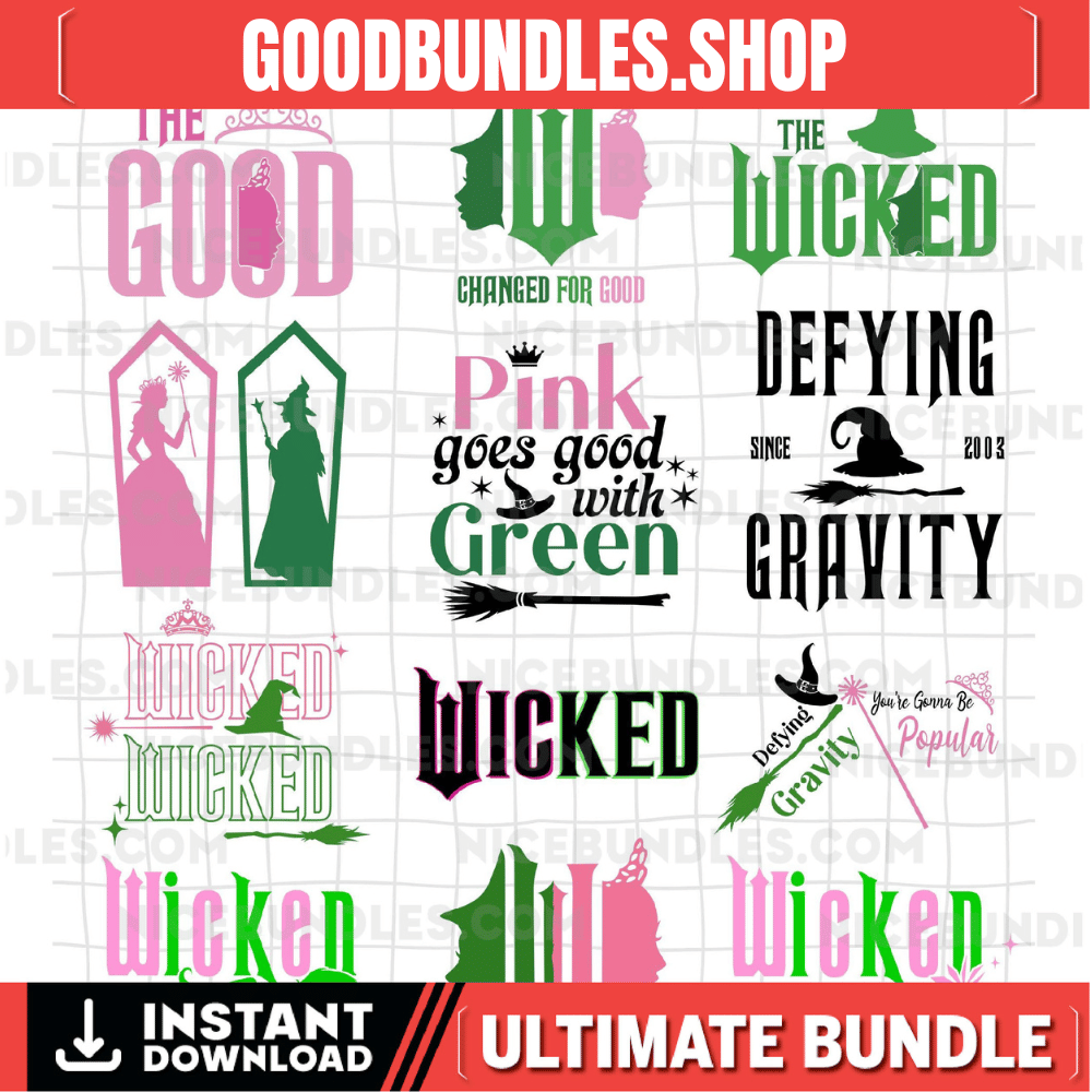 Wicked Movie Svg Bundle, I Have Been Wicked Change For Good Svg, Wicked Vintage Emblem Svg, Digital Download