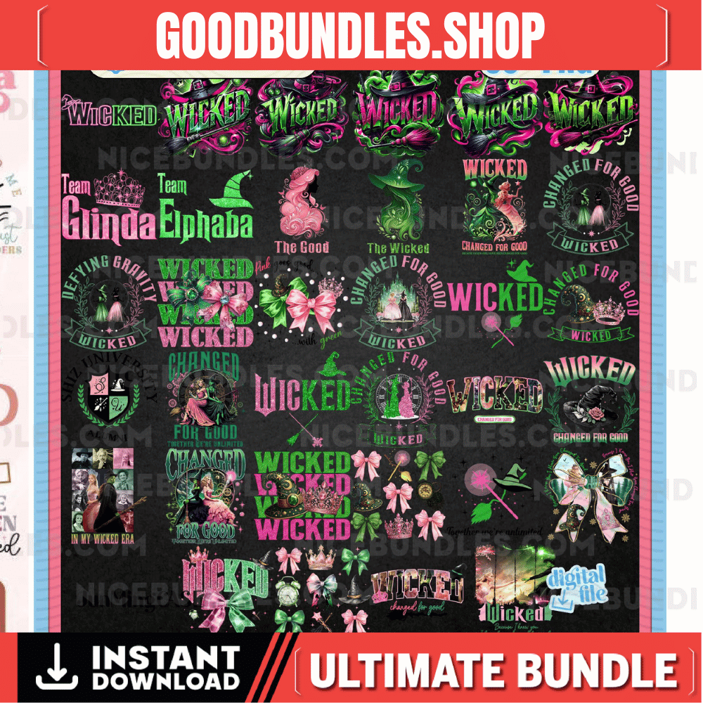 30+ Wizard Musical Movie 2024 Png Bundle, Changed For Good Png, Broadway Witch Pink And Green Png, Defying Gravity Broomstick Magic Wand Png