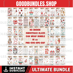 80 Christmas Glass CanBundle Svg | Christmas 16Oz Libbey Glass Can Wrap | Svg Files for Cricut & Silhouette Cameo | Christmas Glassware