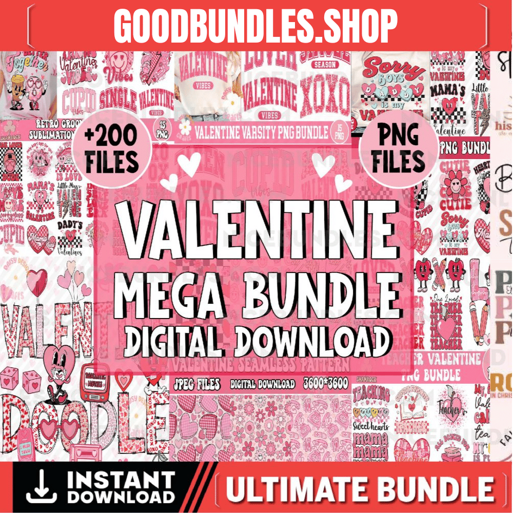 Valentine Mega Bundle png, Retro valentine png, Valentines day png, kids valentine png bundle, Valentine Teacher Png, Valentine Mega Bundle