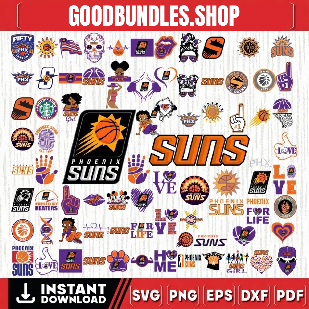 78 Files Phoenix Suns Team Bundles Svg, Phoenix Suns svg, NBA Teams Svg, NBA Svg, Png, Dxf, Eps, Instant Download