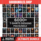 6000+ T-Shirt Designs Bundle, Artistic T-Shirt Designs, Colorful Tshirt PNG, Modern T-Shirt for Men Woman Kids, Digital Download