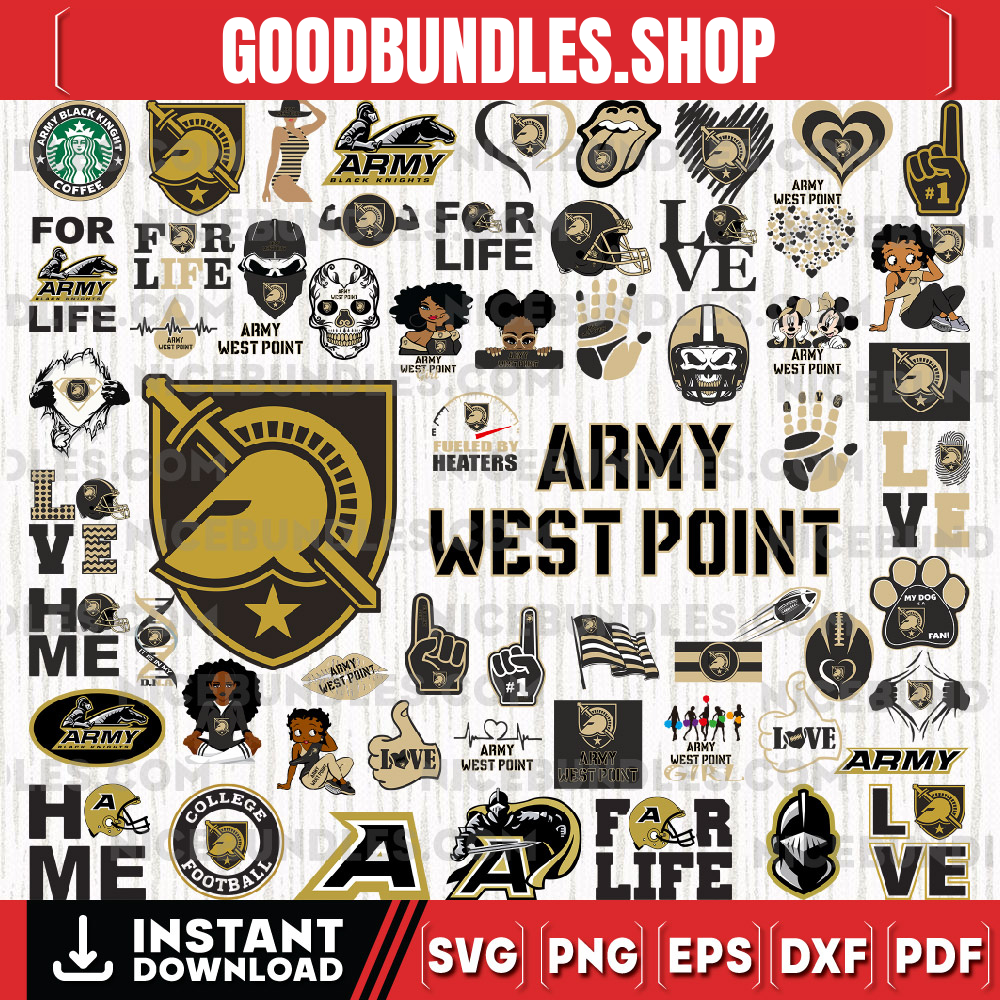 59 Files Army Black Kinght Team Bundle Svg, Army Black Kinght svg, NCAA Teams svg, NCAA Svg, Png, Dxf, Eps, Instant Download