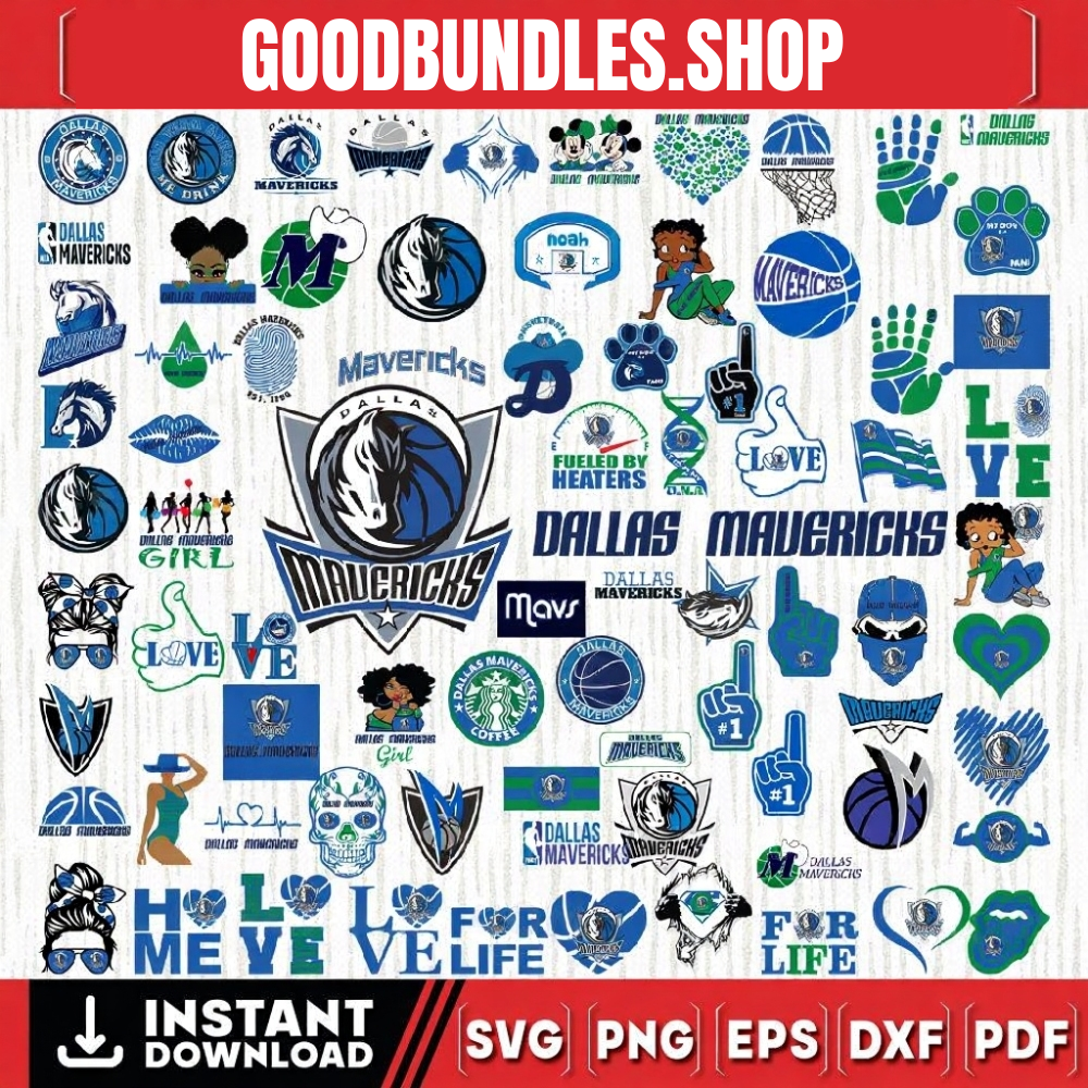 79 Files Dallas Mavericks Team Bundles Svg, Dallas Maverick svg, NBA Teams Svg, NBA Svg, Png, Dxf, Eps, Instant Download