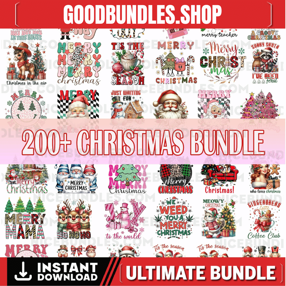 200+ Christmas Bundle Png, Merry Christmas Png, Christmas Png, Santa Claus PNG, Bundle Png, Sublimation Designs, Digital Download