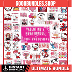 Valentine Mega Bundle png Bundle, Retro valentine png, Valentines day png, kids valentine png bundle, Groovy Valentine Png, Valentine’s Day