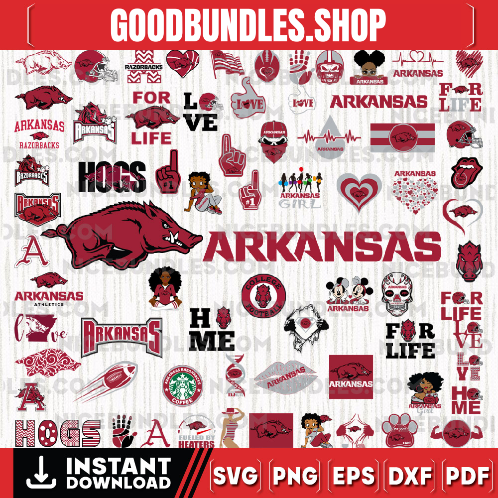 71 Files Arkansas Razorbacks Team Bundle Svg, Arkansas Razorbacks svg, NCAA Teams svg, NCAA Svg, Png, Dxf, Eps, Instant Download