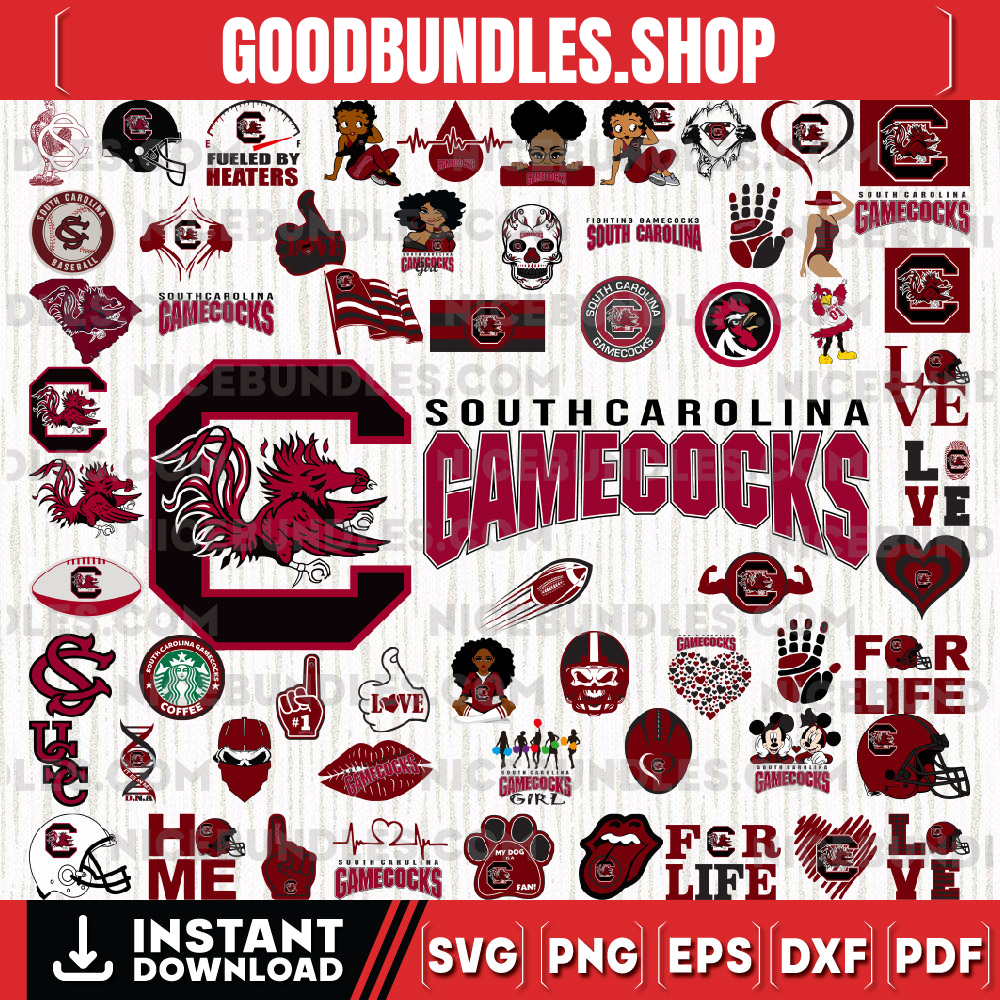 61 Files South Carolina Gamecocks Team Bundle Svg, South Carolina Gamecocks Svg, NCAA Teams svg, NCAA Svg, Png, Dxf, Eps, Instant Download