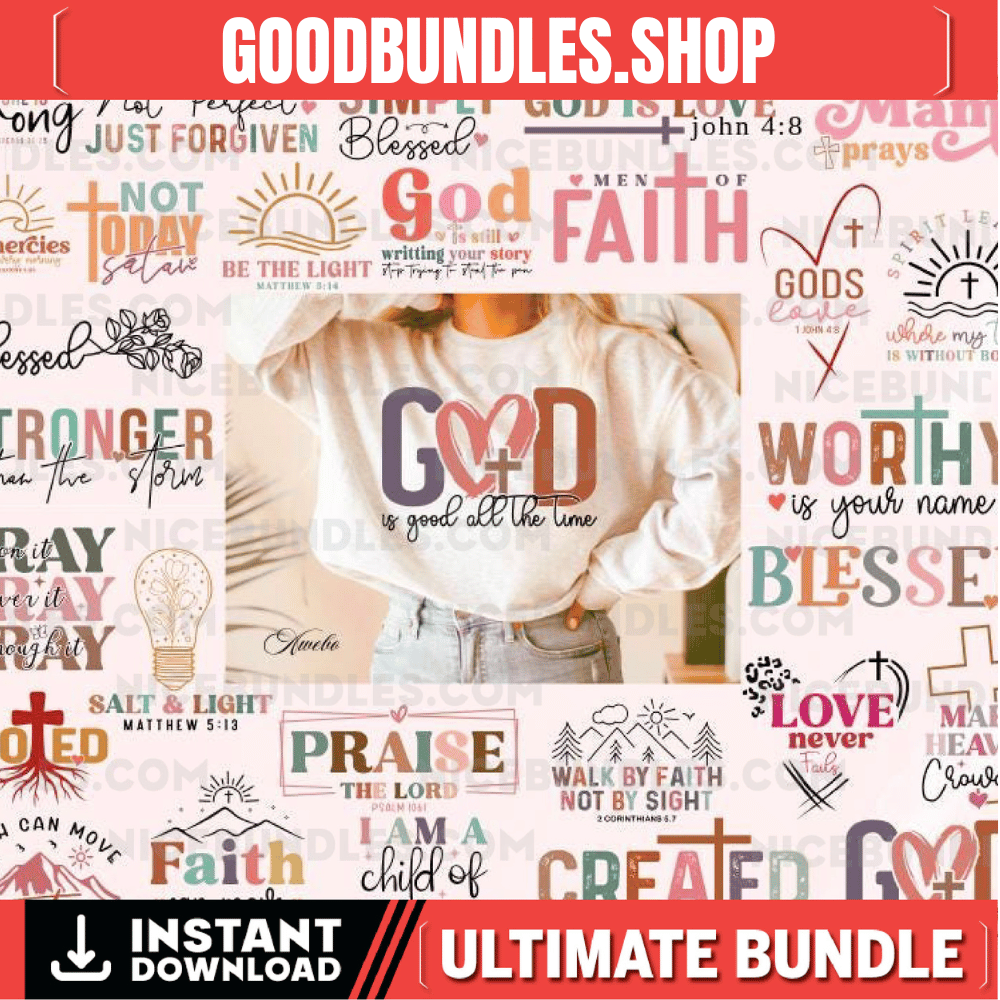 Boho Elegant Christian Svg Png Bundle, Bible Verse svg, Scripture svg, Sleeve Shirt Design Svg, God Jesus Svg, Psalm Svg, Love Faith Svg Png