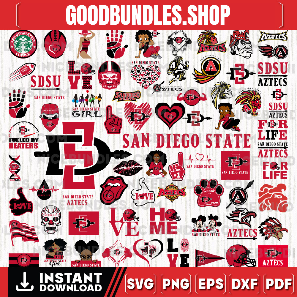 71 Files San Diego State Aztecs Team Bundle Svg, San Diego State Aztecs Svg, NCAA Teams svg, NCAA Svg, Png, Dxf, Eps, Instant Download
