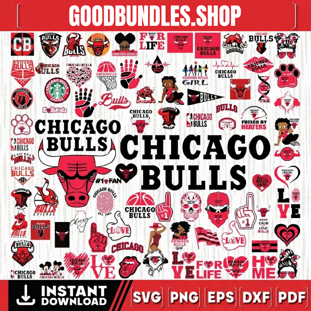 85 Files Chicago Bulls Team Bundles Svg, Chicago Bulls svg, NBA Teams Svg, NBA Svg, Png, Dxf, Eps, Instant Download
