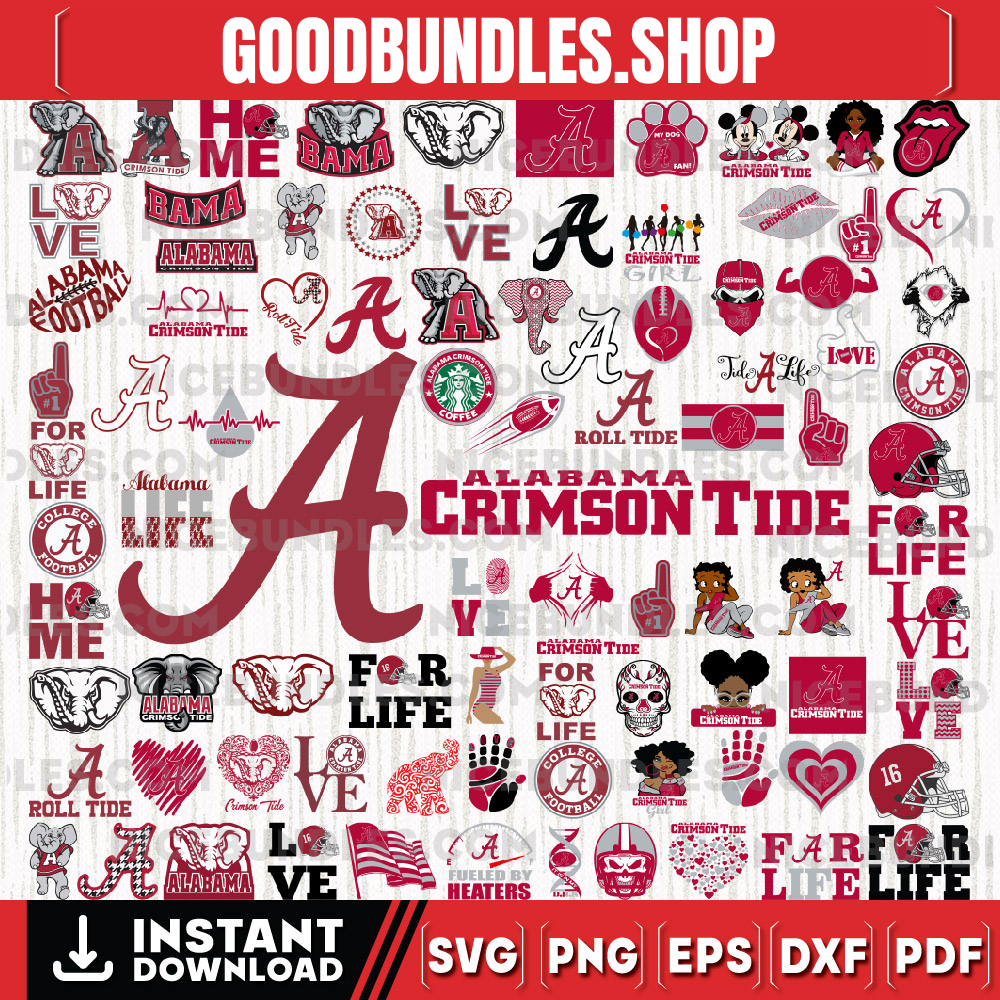 90 Files Alabama Crimson Tide Team Bundle Svg, Alabama Crimson Tide svg, NCAA Teams svg, NCAA Svg, Png, Dxf, Eps, Instant Download