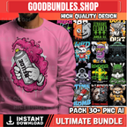 30+ Urban Design – Premium Casual Style Design Packs, Trendy T-shirt Design Pack, Pop Culture, Urban Wear, T-shirt Prints Design