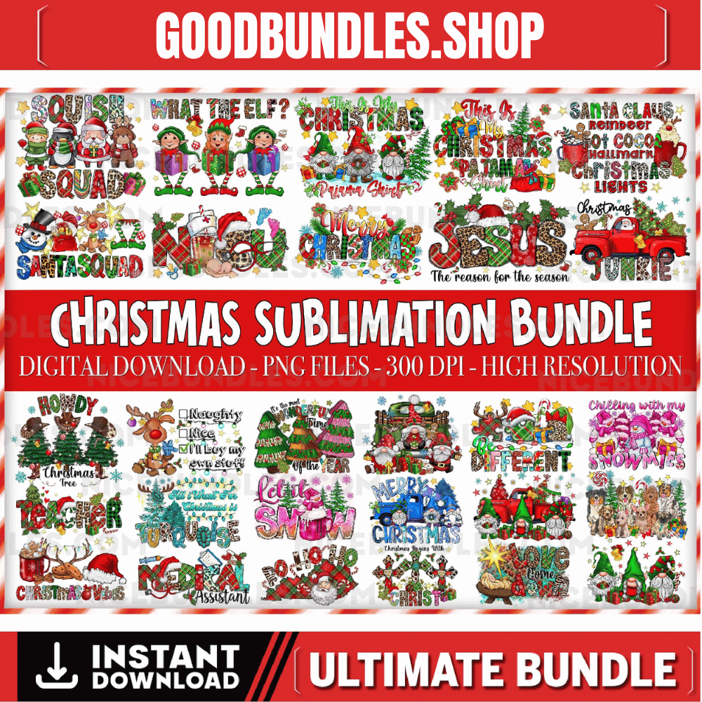 Christmas Bundle Png, 280+ Png, Merry Christmas Png, Christmas Png, Santa Claus PNG, Bundle Png, Sublimation Designs, Digital Download