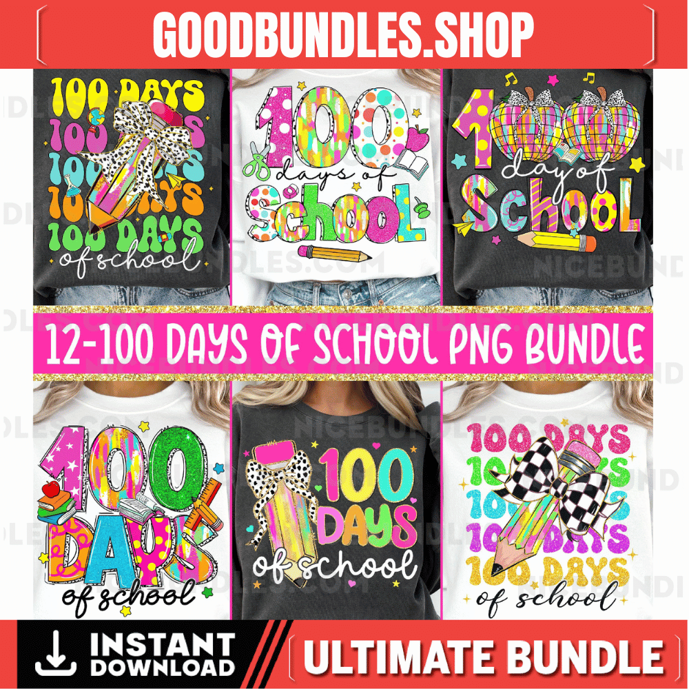 100 day of school bundle png, 100 day of school png, brushstroke 100 days of school png, Teacher 100 days, 100 days of school teacher png